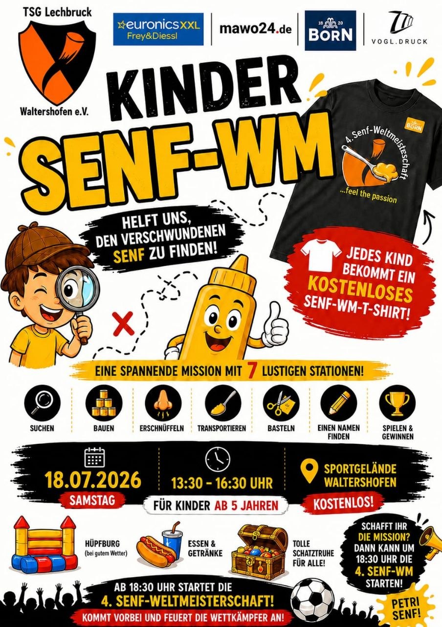 Webeplakat für die Kinder Senf-WM